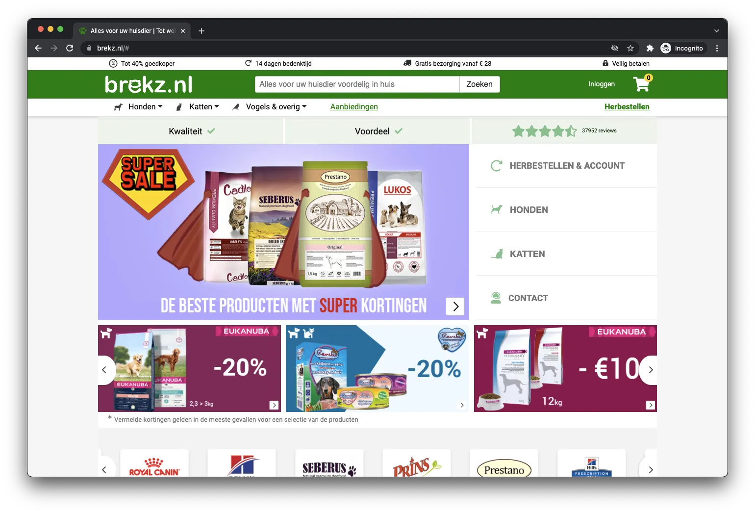 Brekz.nl homepage