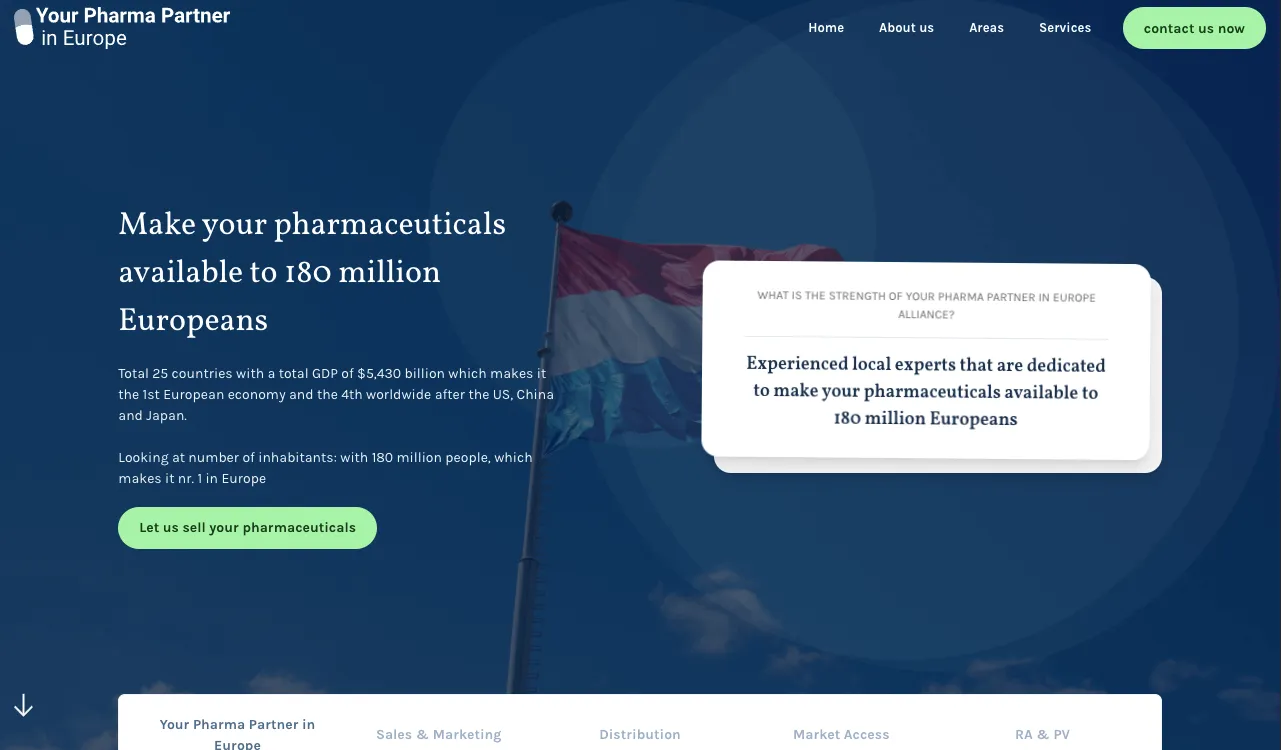 Foto desktop website YourPharmaPartner ter illustratie